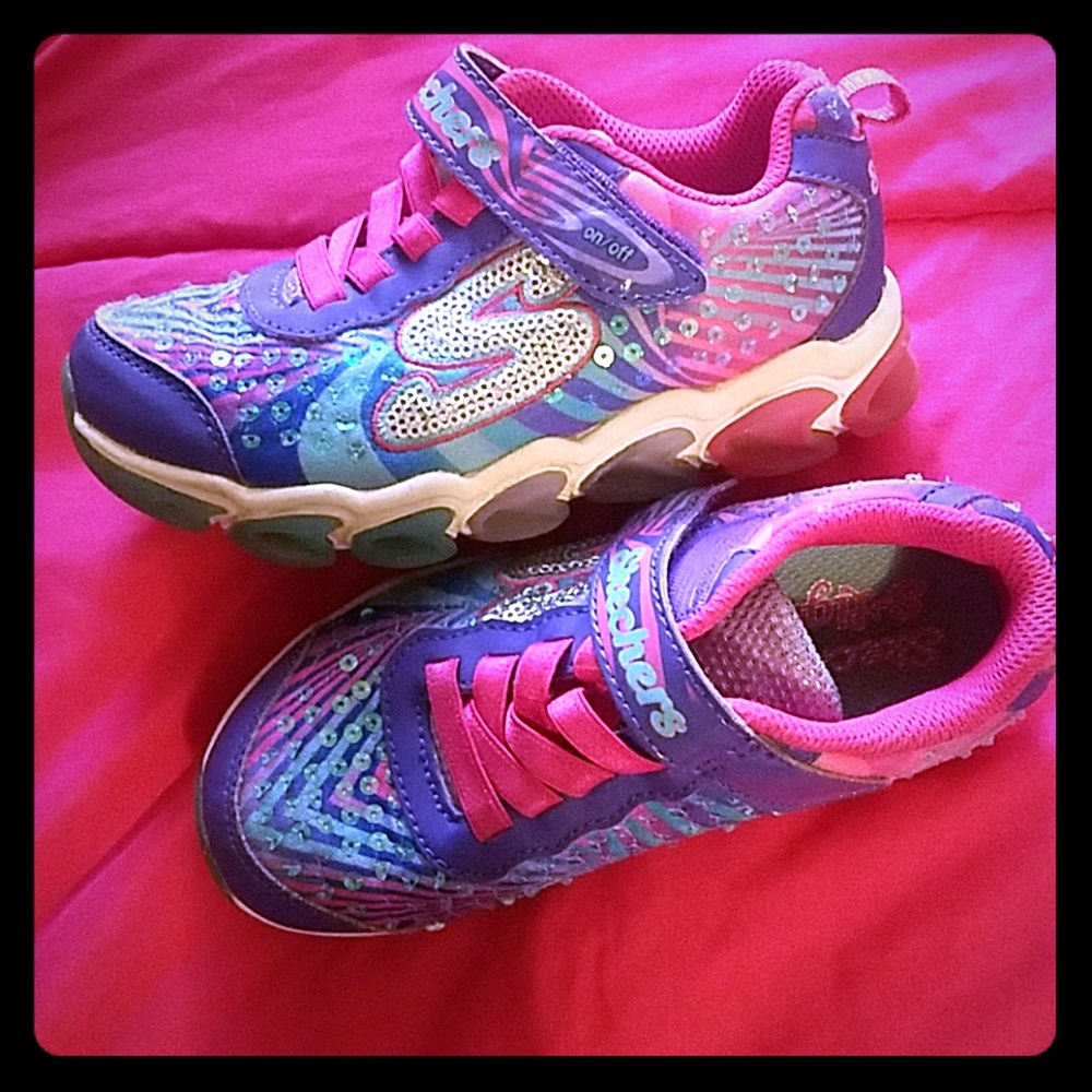 Sketchers S-lights velcro tennis shoes